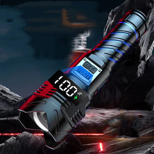Illuminate Your Adventures with Our Aluminum Alloy Zoom Digital Display Flashlight