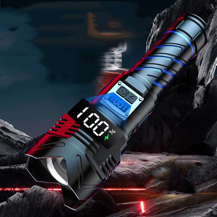 Illuminate Your Adventures with Our Aluminum Alloy Zoom Digital Display Flashlight