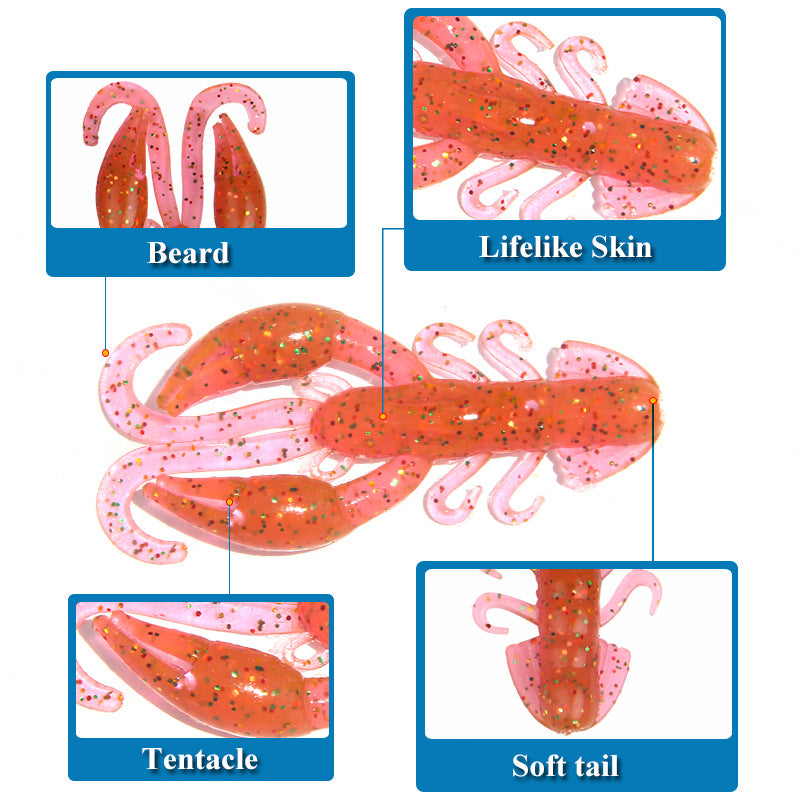 Fishy Flavor Rolled Tail Shrimp Fake Lobster Lure Soft Bait Simulation Worm Weever Topmouth Culter
