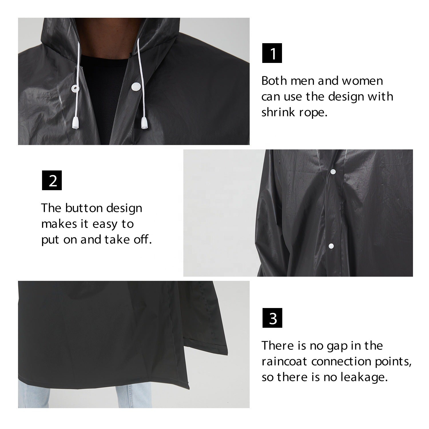 Hiking EVA Non-disposable Men And Women Portable Fashion Long Raincoat Poncho