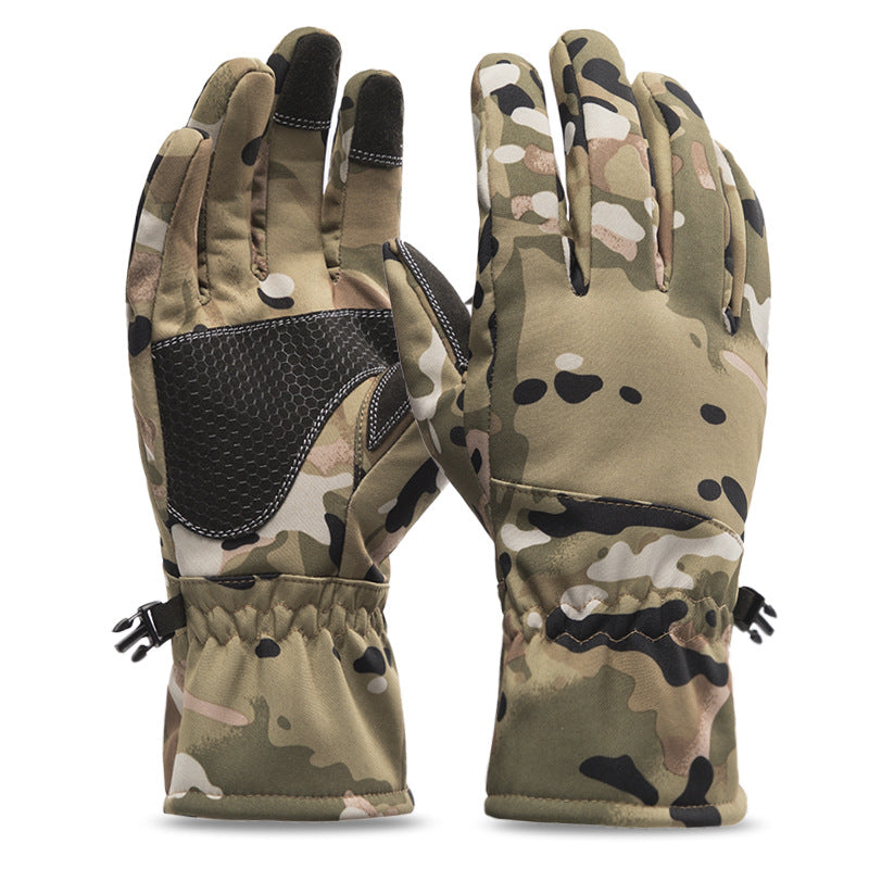 Outdoor winter sports plus velvet padded ski gloves