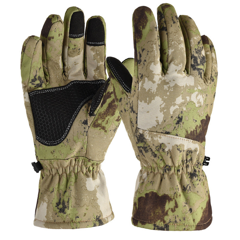 Outdoor winter sports plus velvet padded ski gloves