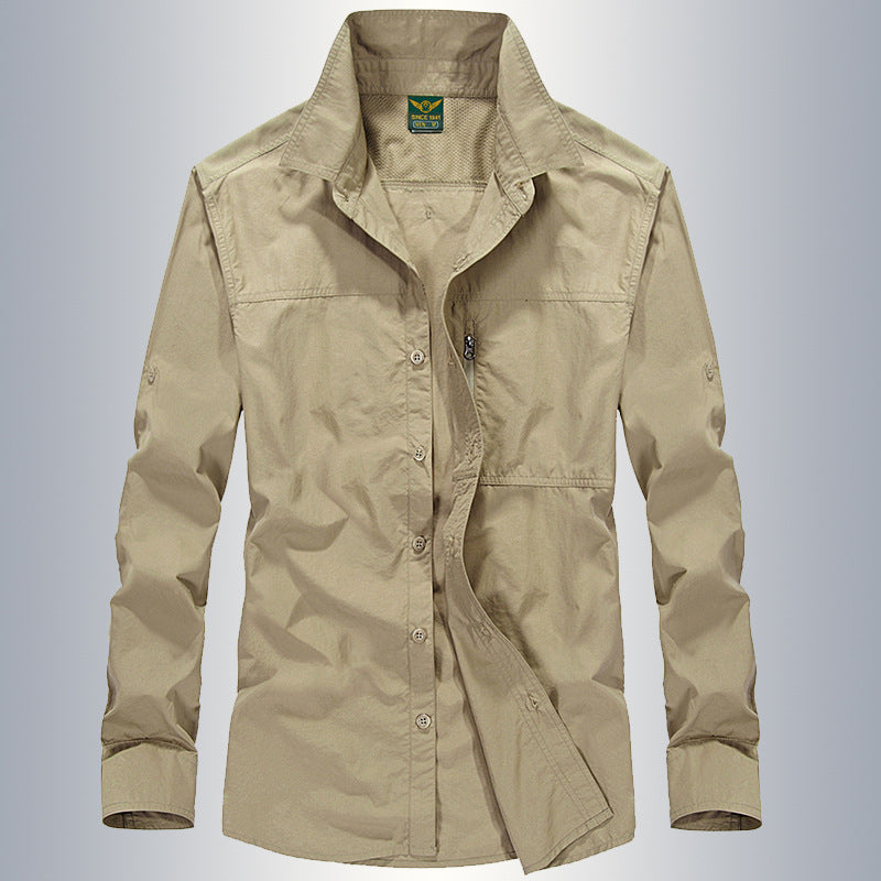 Outdoor Hiking Long-sleeved Loose Quick-drying Shirt