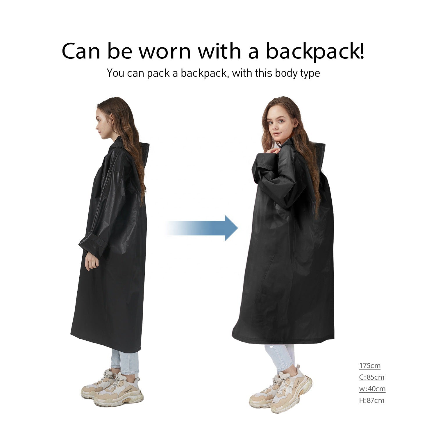 Hiking EVA Non-disposable Men And Women Portable Fashion Long Raincoat Poncho