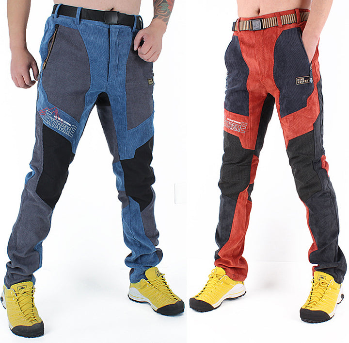 Winter Waterproof Outdoor Slim Hiking Fleece Pants For Men