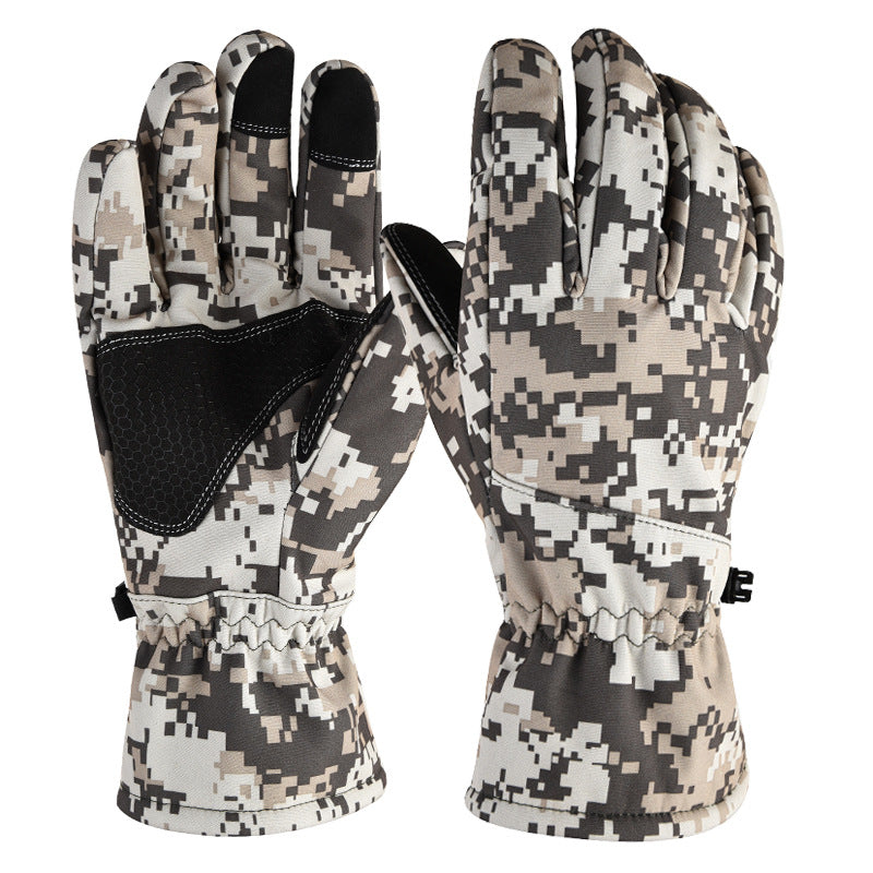 Outdoor winter sports plus velvet padded ski gloves
