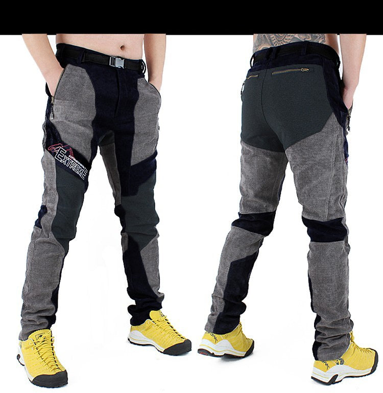 Winter Waterproof Outdoor Slim Hiking Fleece Pants For Men