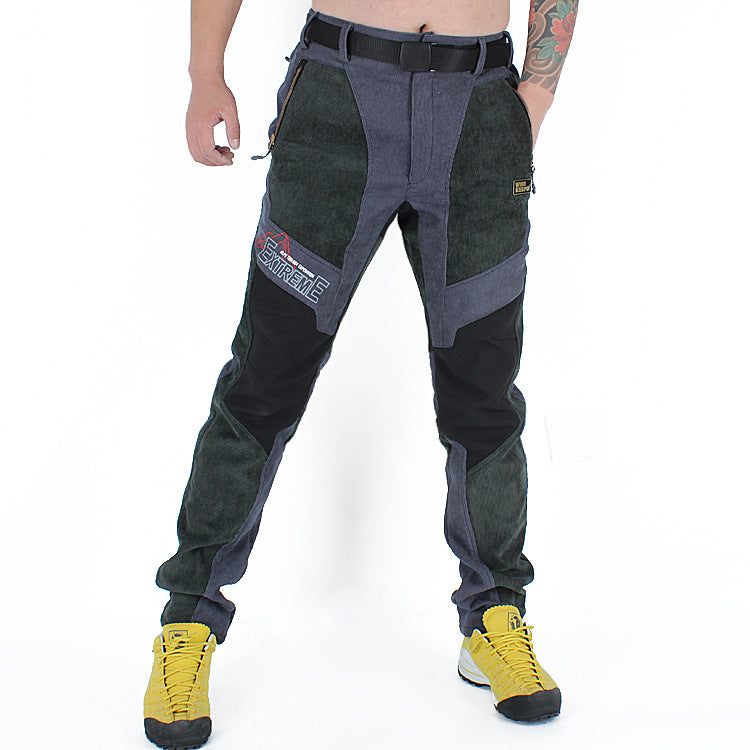 Winter Waterproof Outdoor Slim Hiking Fleece Pants For Men