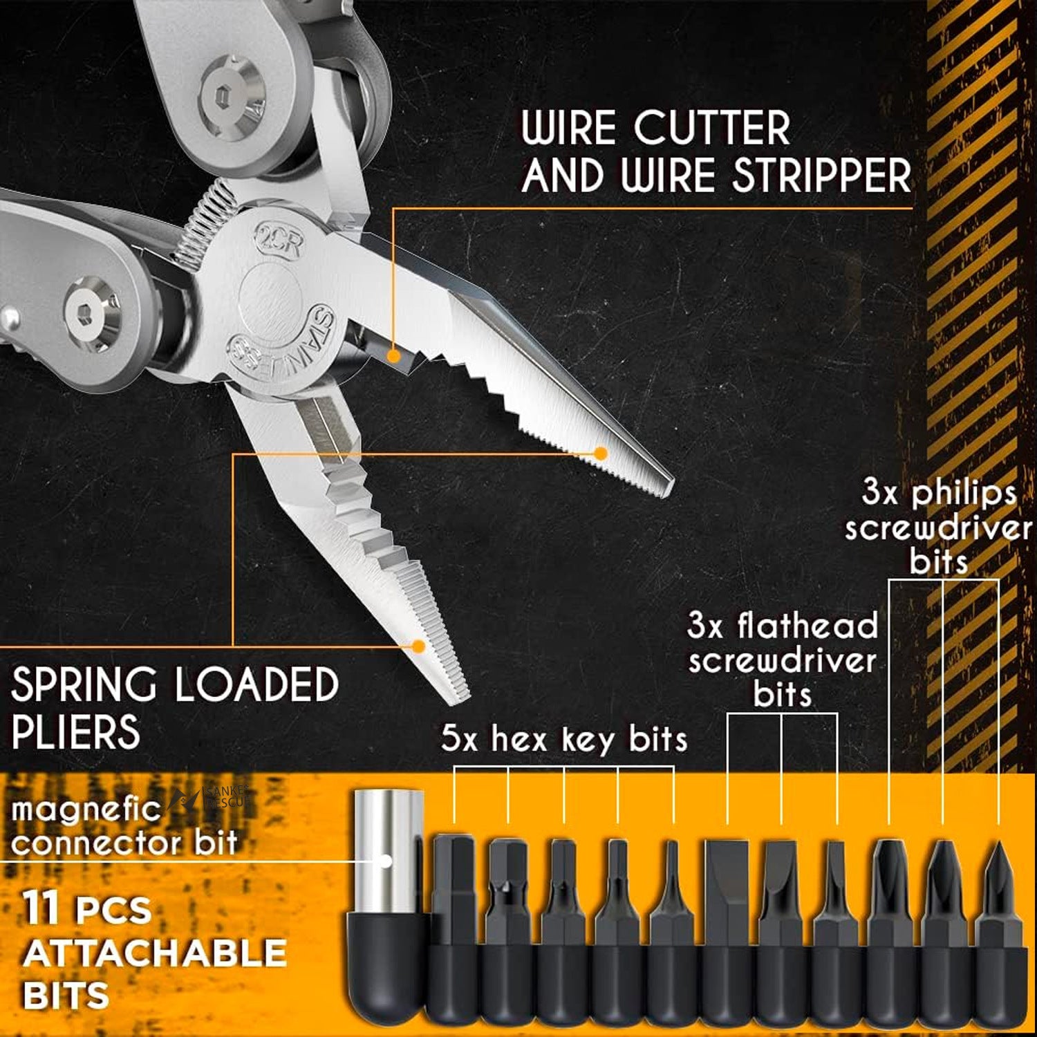 24 In 1 Multifunctional Universal Diagonal Pliers Hardware
