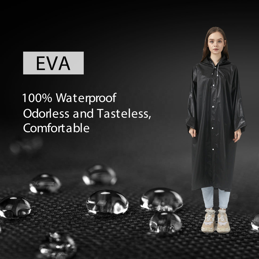 Hiking EVA Non-disposable Men And Women Portable Fashion Long Raincoat Poncho