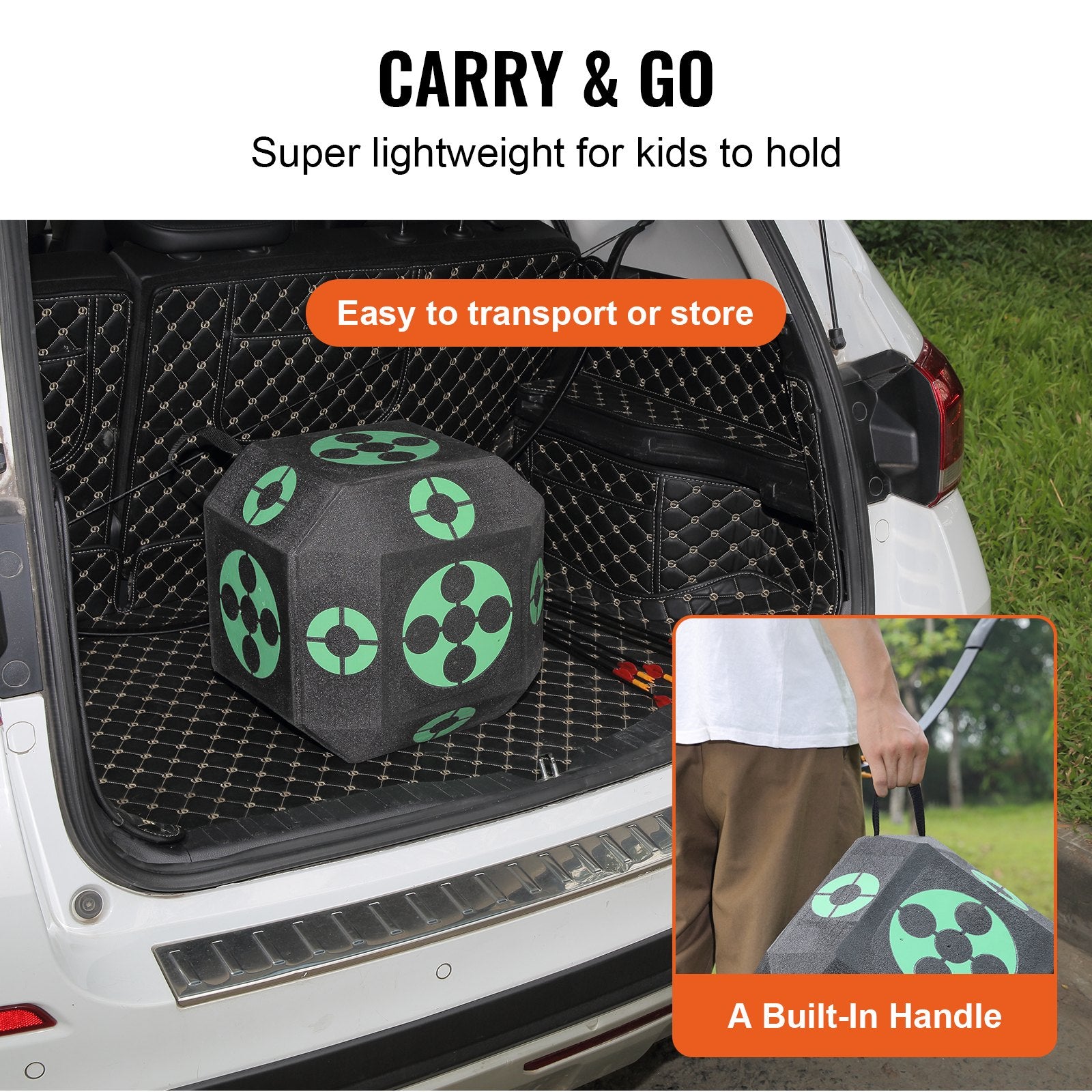 Archery Target, 15"x15" All-side Shotting Archery Arrow Target, Outdoor Portable Archery Target With Carry Handle, Easy Arrow Removal, Great Visibility, Lightweight, Easy To Transport, Black