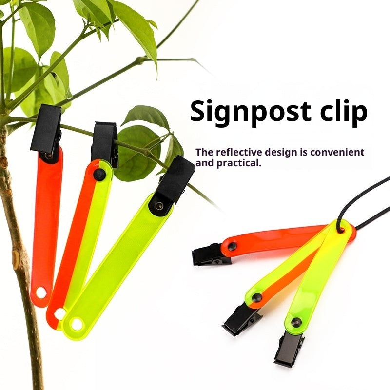 Outdoor Archery Fluorescent Ribbon Clip PVC Road Sign Clip