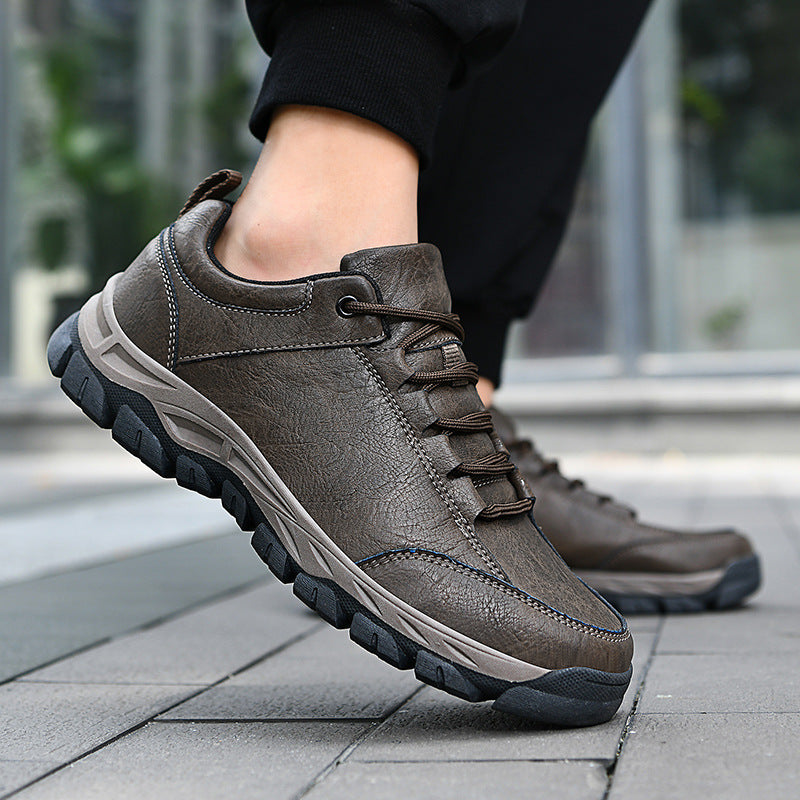 Casual Men's Leather Hiking Shoes