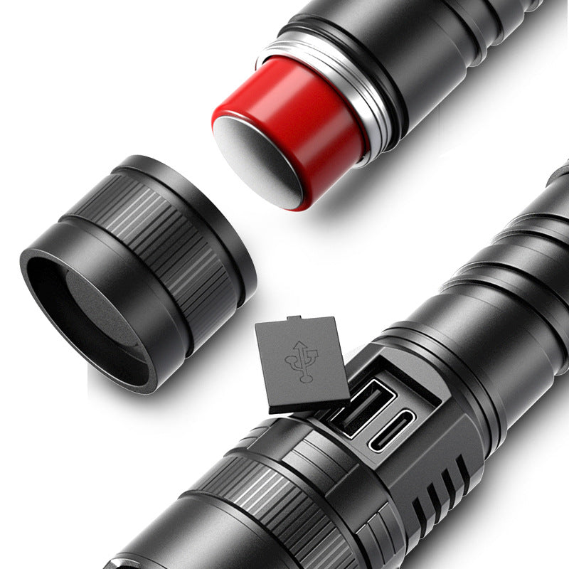 USB Electric Display Camping Portable Flashlight