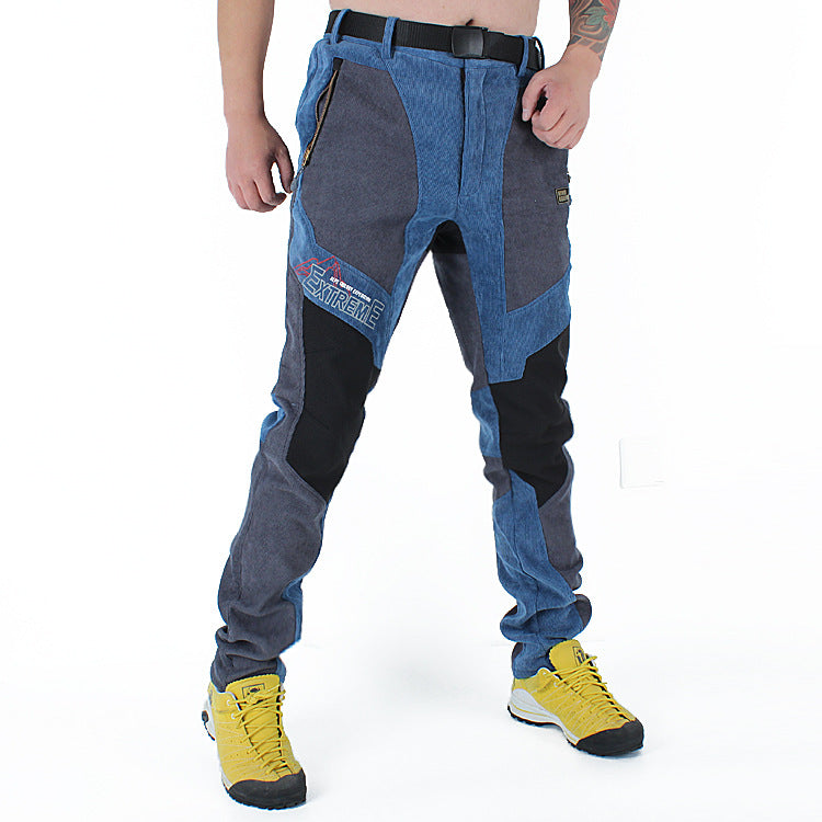 Winter Waterproof Outdoor Slim Hiking Fleece Pants For Men