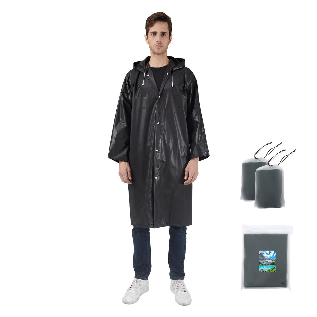 Hiking EVA Non-disposable Men And Women Portable Fashion Long Raincoat Poncho